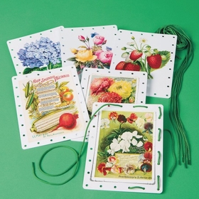 S&S Worldwide Vintage Garden Jumbo Lacing Cards