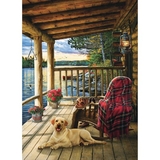 Outset Media Lake Cabin Labradors 35-Piece Tray Puzzle