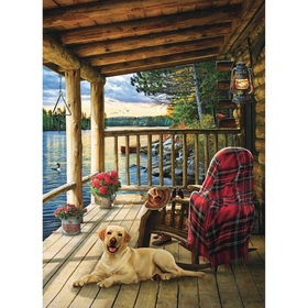 Outset Media Lake Cabin Labradors 35-Piece Tray Puzzle