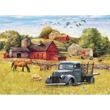 Outset Media Blue Truck Farm 35-Piece Tray Puzzle