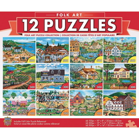 Masterpieces Puzzle MasterPieces&#174; 12-Puzzle Multipack Folk Art