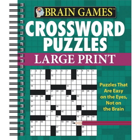 Brain Games&#153; Large Print Crosswords, Green Cover