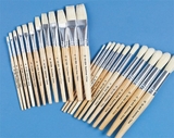 S&S Worldwide White Bristle School Brushes