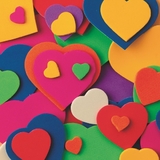 Color Splash! Foam Shapes with Adhesive - Hearts
