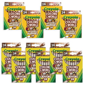 Crayola AP283 Crayola&#174; Colors of the World Washable Markers & Crayons Easy Pack