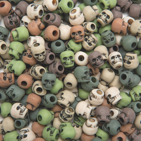Beadery Camouflage Skull Beads, 1/4lb Bag