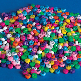 S&S Worldwide Pastel Alpha Beads 1/2-lb Bag