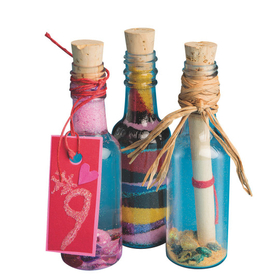 S&S Worldwide Plastic Sand Art Bottles with Cork