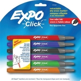 Expo Click Retractable Low Odor Fine Tip Dry Erase Markers