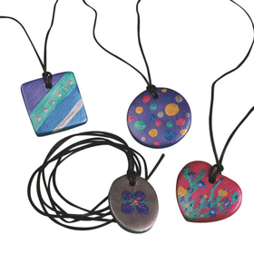 S&S Worldwide Bisque Pendant Necklaces Craft Kit
