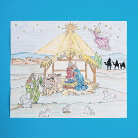 Nativity Coloring Scene