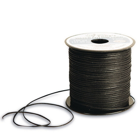 Pepperell Black Waxed Cotton Cord, 1mm thick x 150 yards