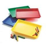 S&S Worldwide Large Colored Tray, Set of 4