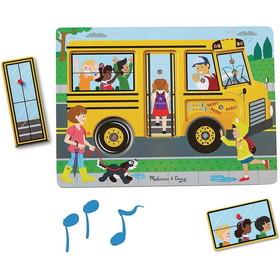 Melissa & Doug&#174; Sing-Along The Wheels On The Bus Wooden Peg Sound Puzzle