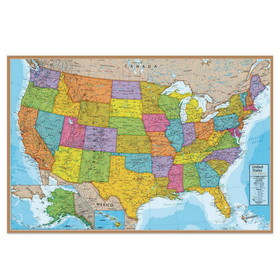 LR4480 Laminated USA Wall Map Blue Ocean Series, 24" x 36"