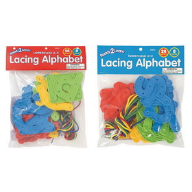LEARNING ADVANTAGE Lacing Alphabet - Uppercase & Lowercase (Set of 68)