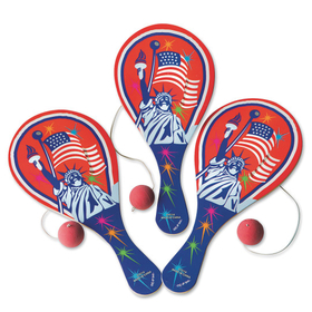 US Toy Patriotic Paddle Ball Game