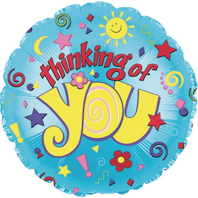 CTI Industries Thinking of You Mylar Balloons, 17" Round (Pack of 10)
