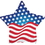 CTI Industries Patriotic Balloon with Flag Design, 17" Star Shaped (Pack of 10), Price/10 /Pack