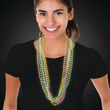 Windy City Glow In The Dark Mardi Gras Party Bead Necklace (Pack of 24)