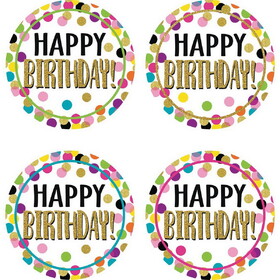 TEACHER CREATED RESOURCES Confetti Happy Birthday Wear 'Em Badges (Pack of 32)
