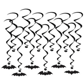 Beistle Bat Silhouette Whirls (Pack of 12)