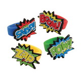 US Toy NL819 Superhero Rubber Rings (Pack of 12)