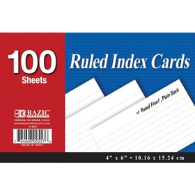 Bazic Products 4"x6" Ruled Index Cards