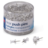 Officemate Push Pins, Clear