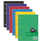 Bazic Products 1-Subject College Ruled Spiral Notebooks Value Pack