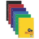 Bazic Products 3-Subject Wide Ruled Spiral Notebooks Value Pack