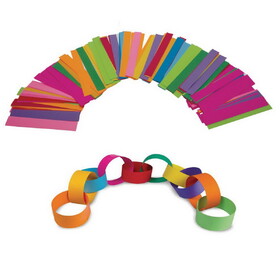 Hygloss Products Strips for Paper Chains & More, 1" x 8", Assorted Colors (Pack of 500)
