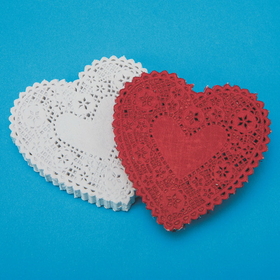 Hygloss Products Heart-Shaped Paper Lace Doilies, 4"