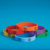 S&S Worldwide Smiley Face Silicone Bracelets