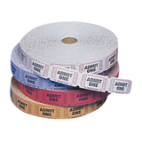 S&S Worldwide Single Roll Tickets, Admit One - Assorted Colors
