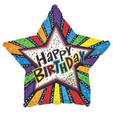 Cti Industries Happy Birthday Stripes Star Mylar Balloons
