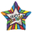 Cti Industries Happy Birthday Stripes Star Mylar Balloons, Price/10 /Pack