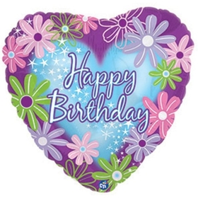Cti Industries Happy Birthday Twinkle Heart Mylar Balloons