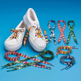 S&S Worldwide Camo and Stripes Shoelaces