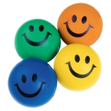 Hayes Smiley Face Squeeze Balls, Assorted Colors (pack of 24)