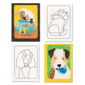 S&S Worldwide Sand Art Boards 5"x7" - Dogs & Cats (pack of 12)