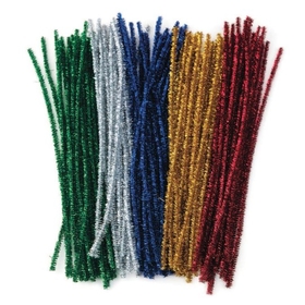 S&S Worldwide Sparkle Chenille Stems/Pipe Cleaners 12" x 6mm