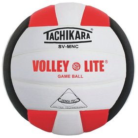 Tachikara Volley Lite Volleyball, Scarlet/White/Black