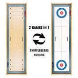 P&P Imports Shuffleboard and Curling 2 in 1 Wooden Tabletop Game