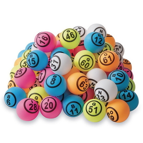 Regal Games Ping Pong Style Replacement Bingo Balls, Multi-Colored (Set of 75)