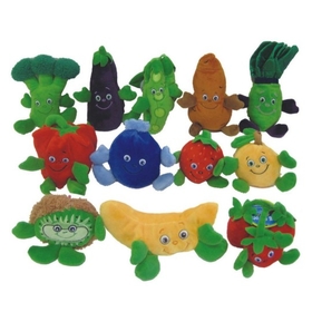 S&S Worldwide Fruit and Veggie Plush Beanbag Characters