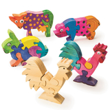 S&S Worldwide Unfinished Wooden Animal Puzzles - Farm Animals