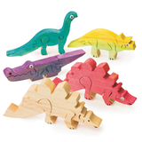 S&S Worldwide Unfinished Wooden Animal Puzzles - Dinosaurs