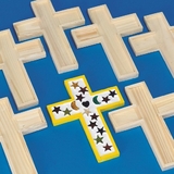 S&S Worldwide Unfinished Wooden Cross Tile Trivet