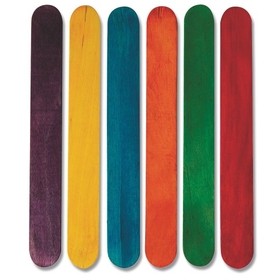 Pacon Jumbo Colored Craft Sticks 6"x 3/4"